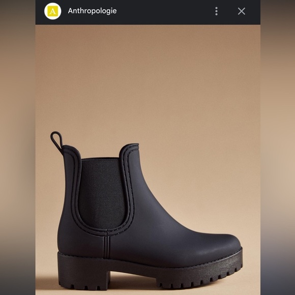 jeffc407771071b_1634662221033_  Jeffery Campbell | Cloudy Waterproof Black Chelsea Rain Booties | Size 7 US